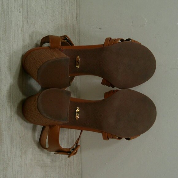 Vionic Peony Casual Comfort Leather Woven Chunky Sandals Size 10 - Picture 12 of 12